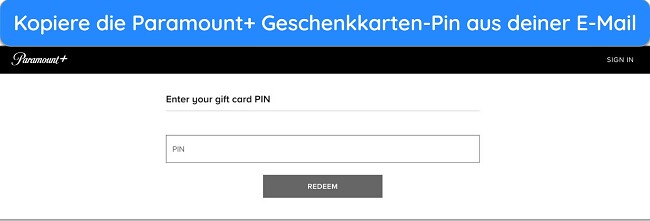 Mit VPN Geschenkkarte einlösen und Paramount Plus überall sehen