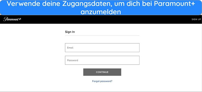 Anmeldeseite für Paramount Plus - Wie man Paramount Plus von überall aus ansieht