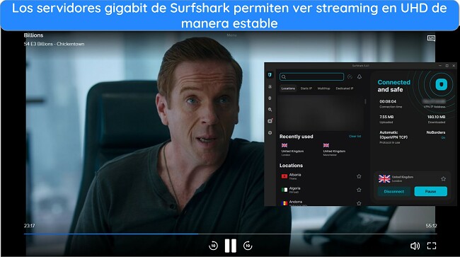 Máscara con el nombre 'Cómo ver Paramount+ con Surfshark - Streaming de Billions